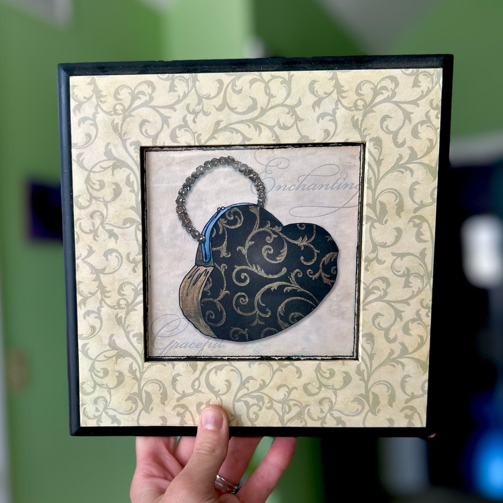 VTG Framed Change Purse & Heels Fashion Chic Wall Hanging Set of 2 - Picture 4 of 11